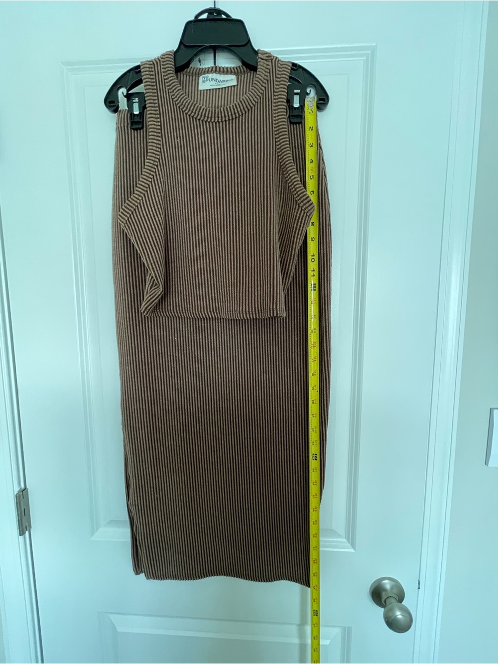 No Boundaries Ribbed Brown Midi Skirt Set - Picture 6 of 10